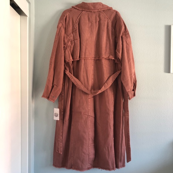 SOLD✨FREE PEOPLE Kelly Cherry Chai Trench Coat (M/L) NWT - Picture 8 of 10